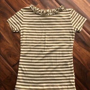 Never worn Persnickety olive and cream striped top